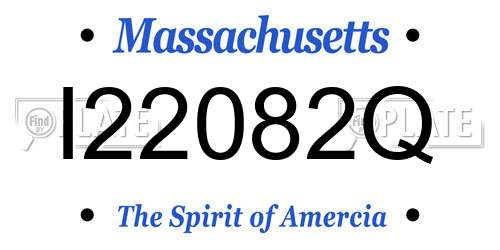 I22082Q Massachusetts License Plate