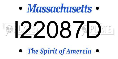 I22087D Massachusetts License Plate