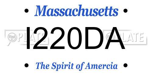 I220DA Massachusetts License Plate