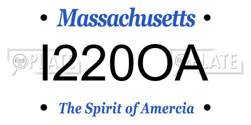 I220OA Massachusetts License Plate
