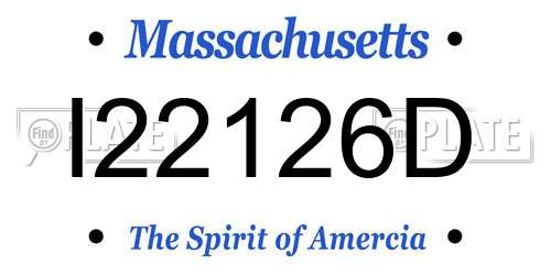 I22126D Massachusetts License Plate