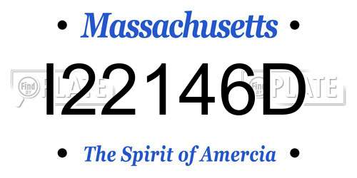 I22146D Massachusetts License Plate