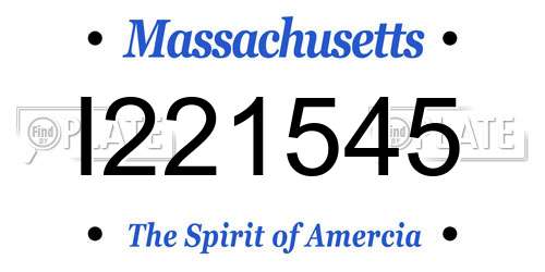 I221545 Massachusetts License Plate