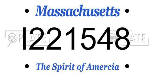 I221548 Massachusetts License Plate