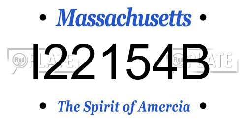 I22154B Massachusetts License Plate