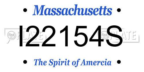 I22154S Massachusetts License Plate