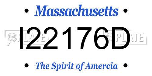 I22176D Massachusetts License Plate