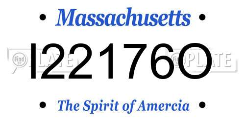 I22176O Massachusetts License Plate