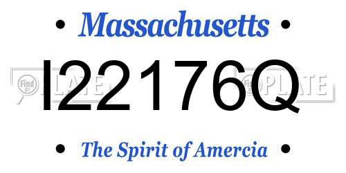 I22176Q Massachusetts License Plate