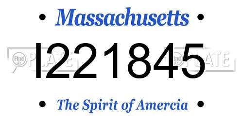 I221845 Massachusetts License Plate