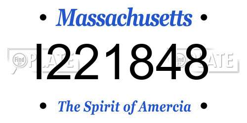 I221848 Massachusetts License Plate