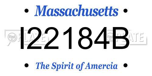 I22184B Massachusetts License Plate