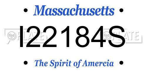 I22184S Massachusetts License Plate