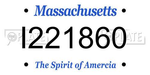 I221860 Massachusetts License Plate