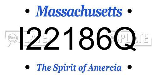 I22186Q Massachusetts License Plate