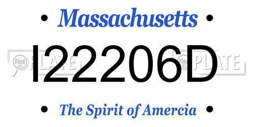 I22206D Massachusetts License Plate