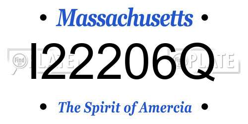 I22206Q Massachusetts License Plate