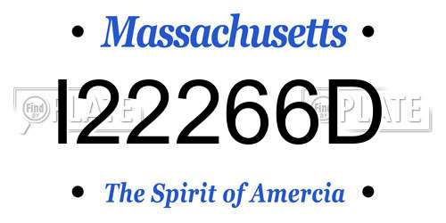 I22266D Massachusetts License Plate