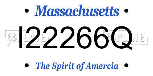 I22266Q Massachusetts License Plate