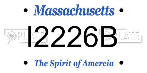 I2226B Massachusetts License Plate