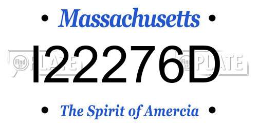 I22276D Massachusetts License Plate