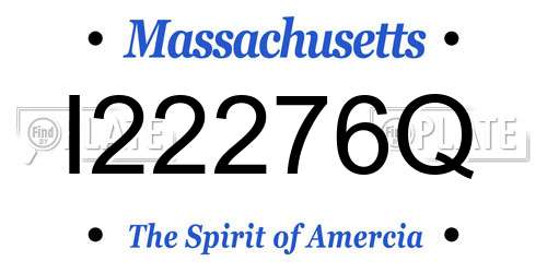 I22276Q Massachusetts License Plate