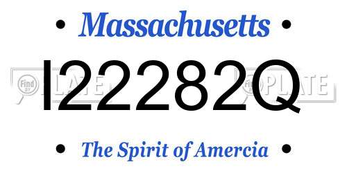 I22282Q Massachusetts License Plate