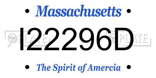 I22296D Massachusetts License Plate