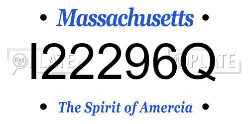 I22296Q Massachusetts License Plate