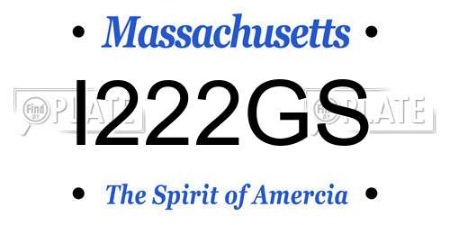 I222GS Massachusetts License Plate