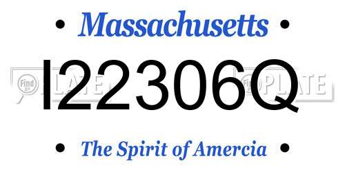 I22306Q Massachusetts License Plate