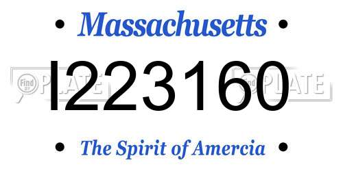 I223160 Massachusetts License Plate