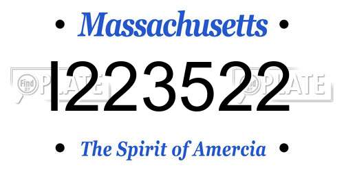 I223522 Massachusetts License Plate