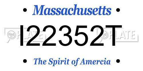 I22352T Massachusetts License Plate