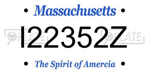 I22352Z Massachusetts License Plate