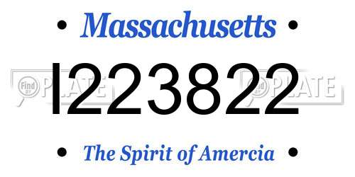 I223822 Massachusetts License Plate