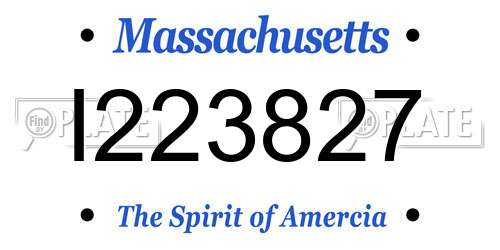 I223827 Massachusetts License Plate