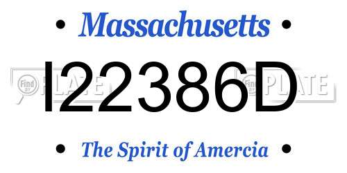 I22386D Massachusetts License Plate