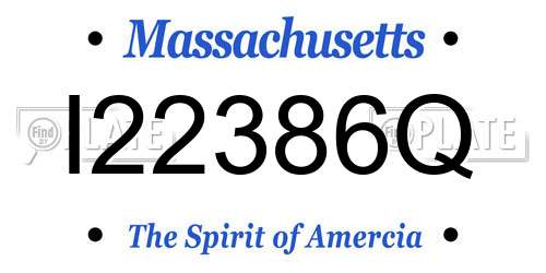 I22386Q Massachusetts License Plate
