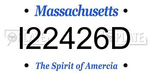 I22426D Massachusetts License Plate