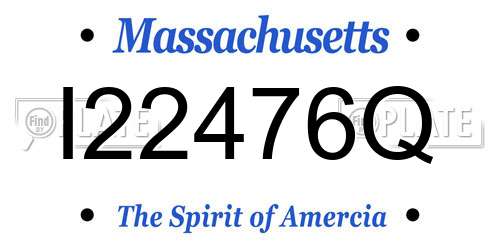 I22476Q Massachusetts License Plate