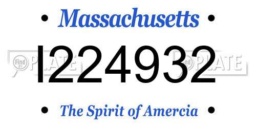 I224932 Massachusetts License Plate