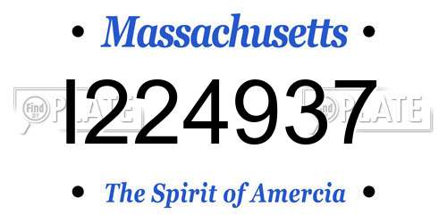 I224937 Massachusetts License Plate