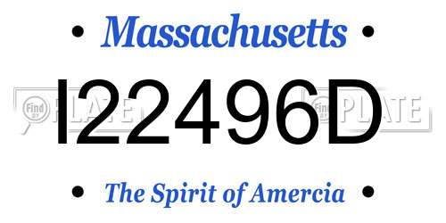 I22496D Massachusetts License Plate