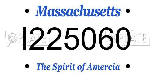 I225060 Massachusetts License Plate