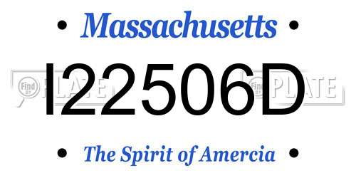 I22506D Massachusetts License Plate