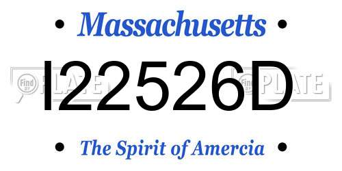 I22526D Massachusetts License Plate