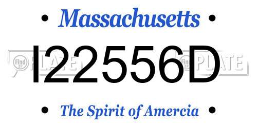I22556D Massachusetts License Plate