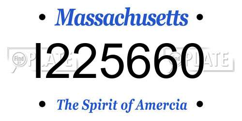I225660 Massachusetts License Plate