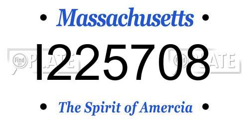 I225708 Massachusetts License Plate